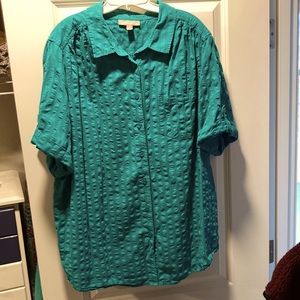 WomanWithin Seersucker Blouse 2X